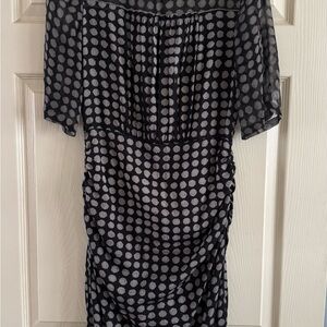 Tracy Reese RTW Fall 16 dress Black and Gray Polka Dot Women's Dress